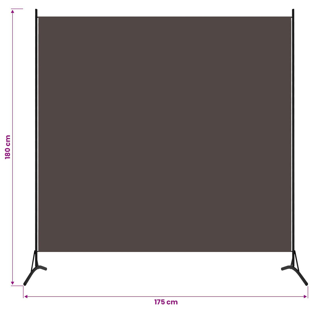 Paravento Marrone 175x180 cm in Tessuto
