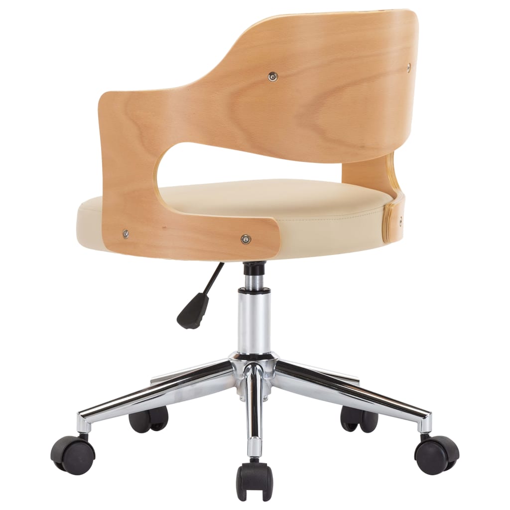 Sedie da Pranzo Girevoli 2 pz Crema in Legno Curvo e Similpelle | homemem39
