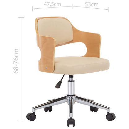 Sedie da Pranzo Girevoli 2 pz Crema in Legno Curvo e Similpelle | homemem39