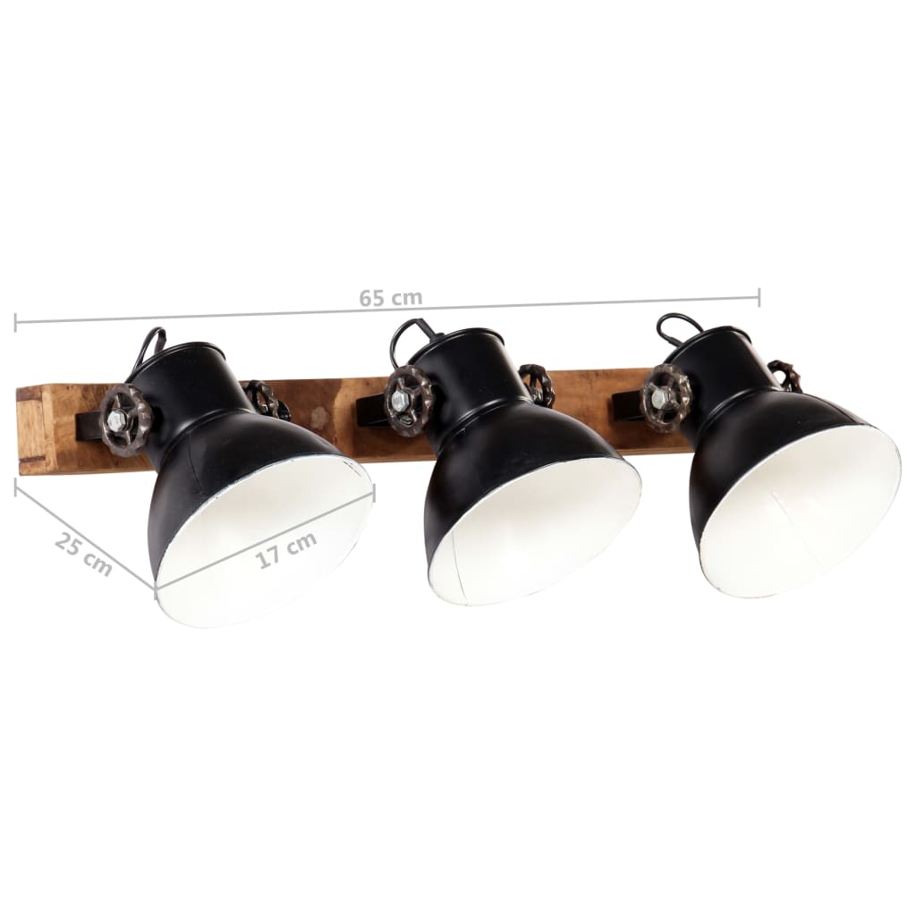 Lampada da Parete in Stile Industriale Nera 65x25 cm E27 - homemem39