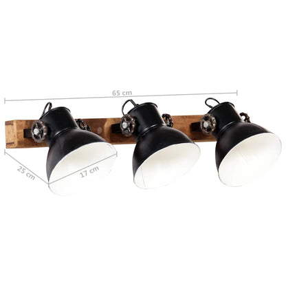 Lampada da Parete in Stile Industriale Nera E27