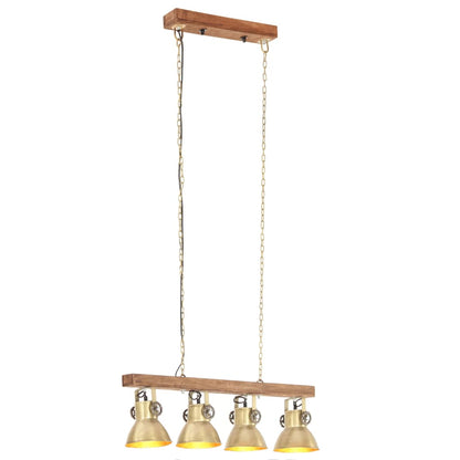 Lampada a Sospensione Industriale Ottone E27 Legno di Mango - homemem39