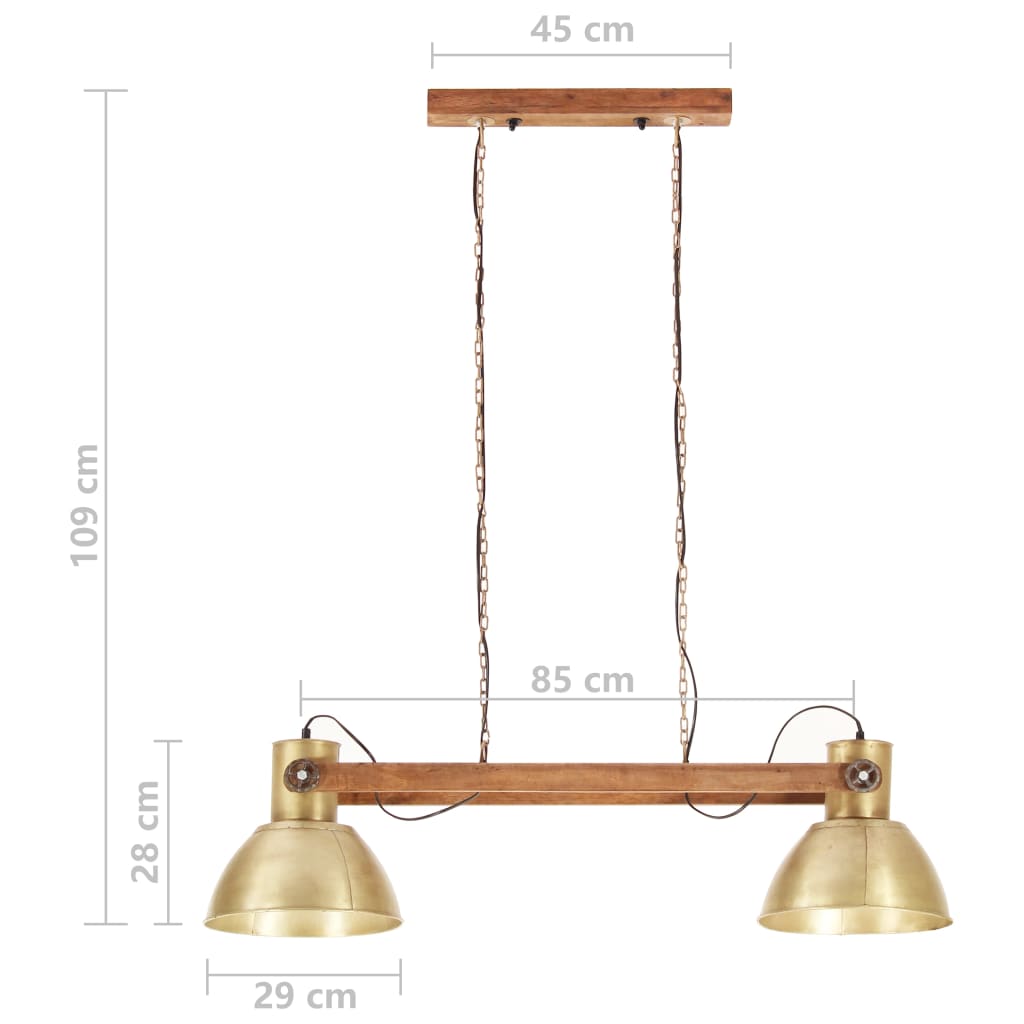 Lampada a Sospensione Industriale 25 W Ottone 109 cm E27 - homemem39