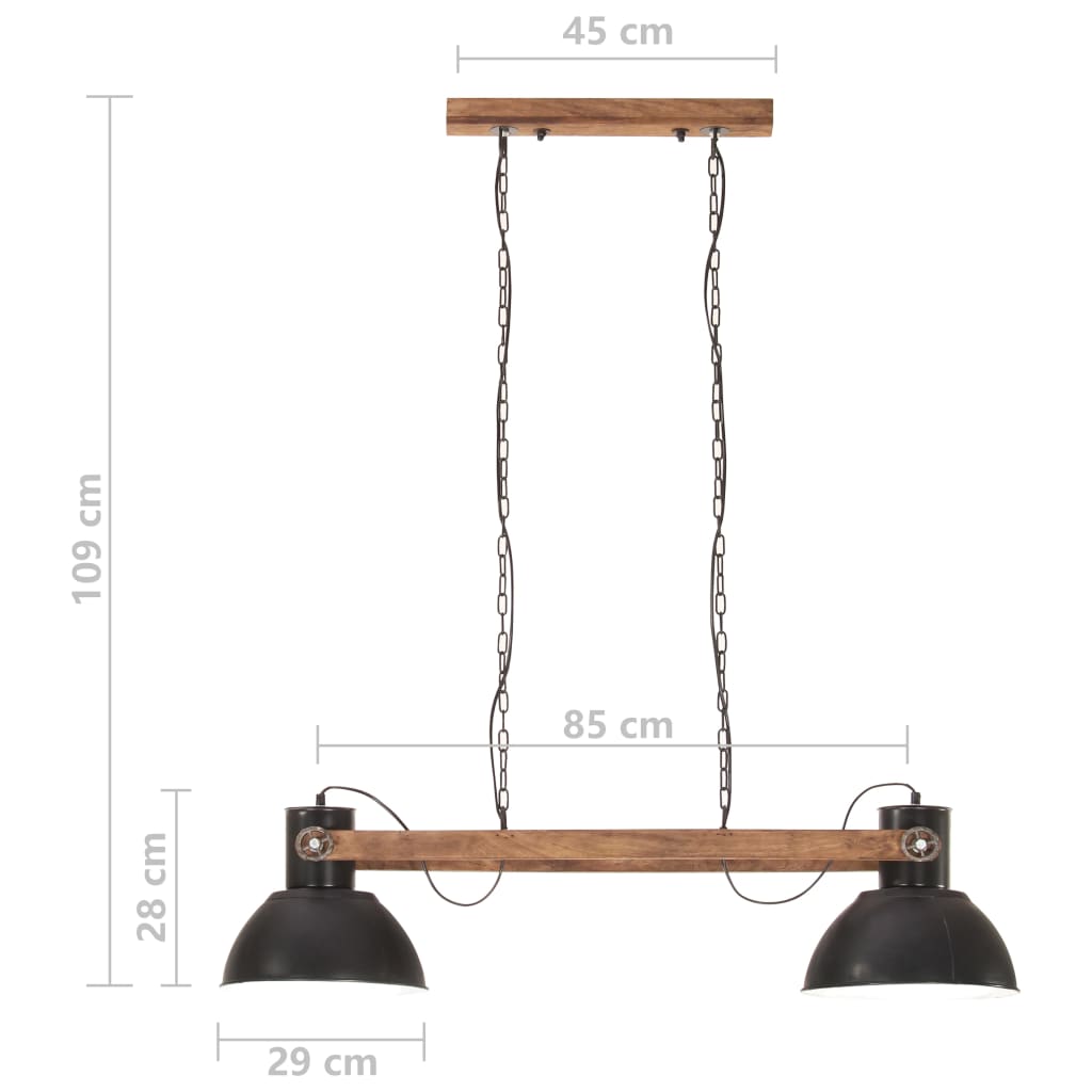 Lampada a Sospensione Industriale 25 W Nera 109 cm E27 | homemem39