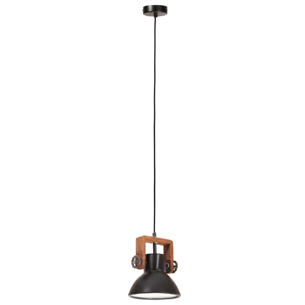 Lampada a Sospensione Industriale 25 W Nera Rotonda 19 cm E27 - homemem39