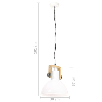 Lampada a Sospensione Industriale 25 W Bianca Rotonda 30 cm E27 - homemem39