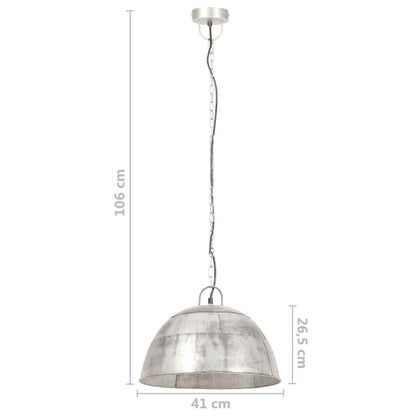 Lampada a Sospensione Vintage 25 W Argento Rotonda 41 cm E27 - homemem39