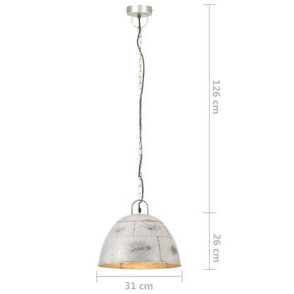 Lampada a Sospensione Vintage 25 W Argento Rotonda 31 cm E27 - homemem39