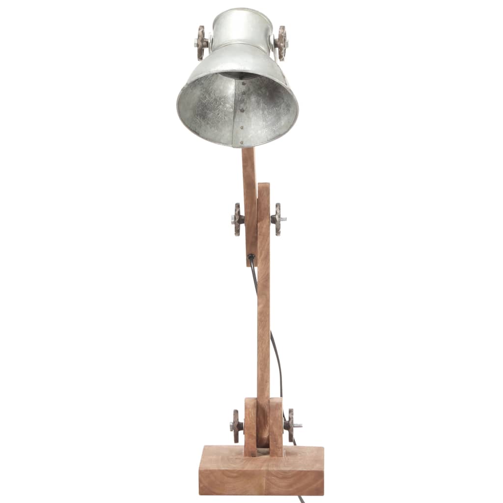 Lampada da Scrivania Industriale Argento Rotonda 58x18x90cm E27 | homemem39