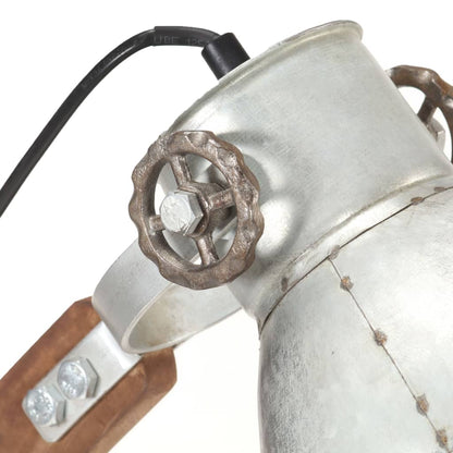 Lampada da Scrivania Industriale Argento Rotonda 58x18x90cm E27 | homemem39