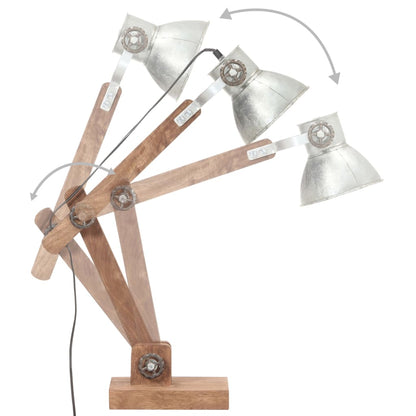 Lampada da Scrivania Industriale Argento Rotonda 58x18x90cm E27 | homemem39