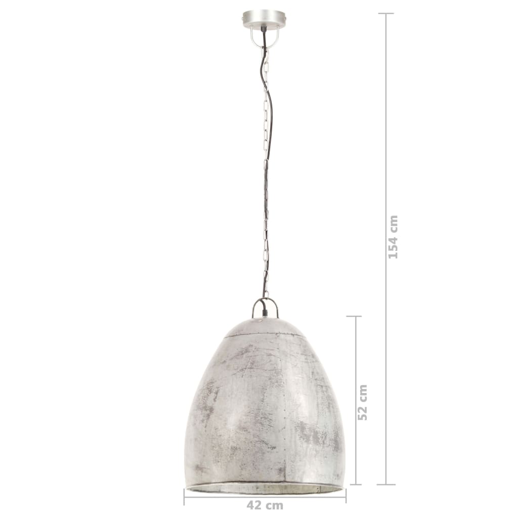 Lampada a Sospensione Industriale 25 W Argento Rotonda 42cm E27 - homemem39