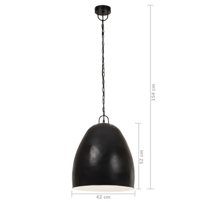 Lampada a Sospensione Industriale 25 W Nera Rotonda 42 cm E27