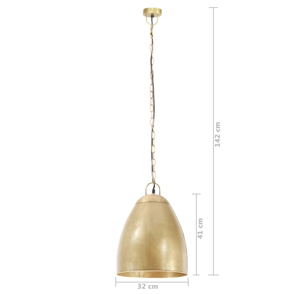 Lampada a Sospensione Industriale 25 W Ottone Rotonda 32 cm E27 - homemem39