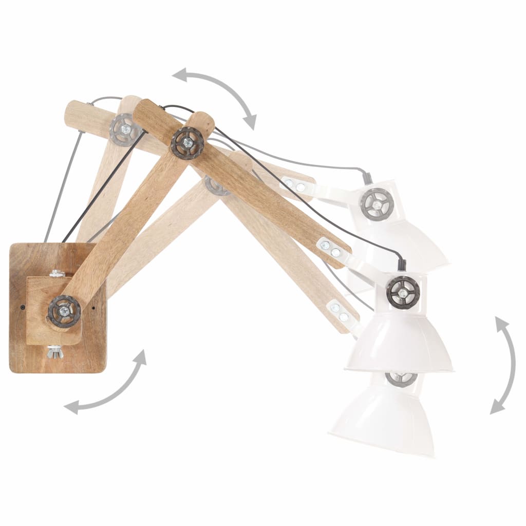Lampada da Parete Stile Industriale Bianca Rotonda E27 | homemem39