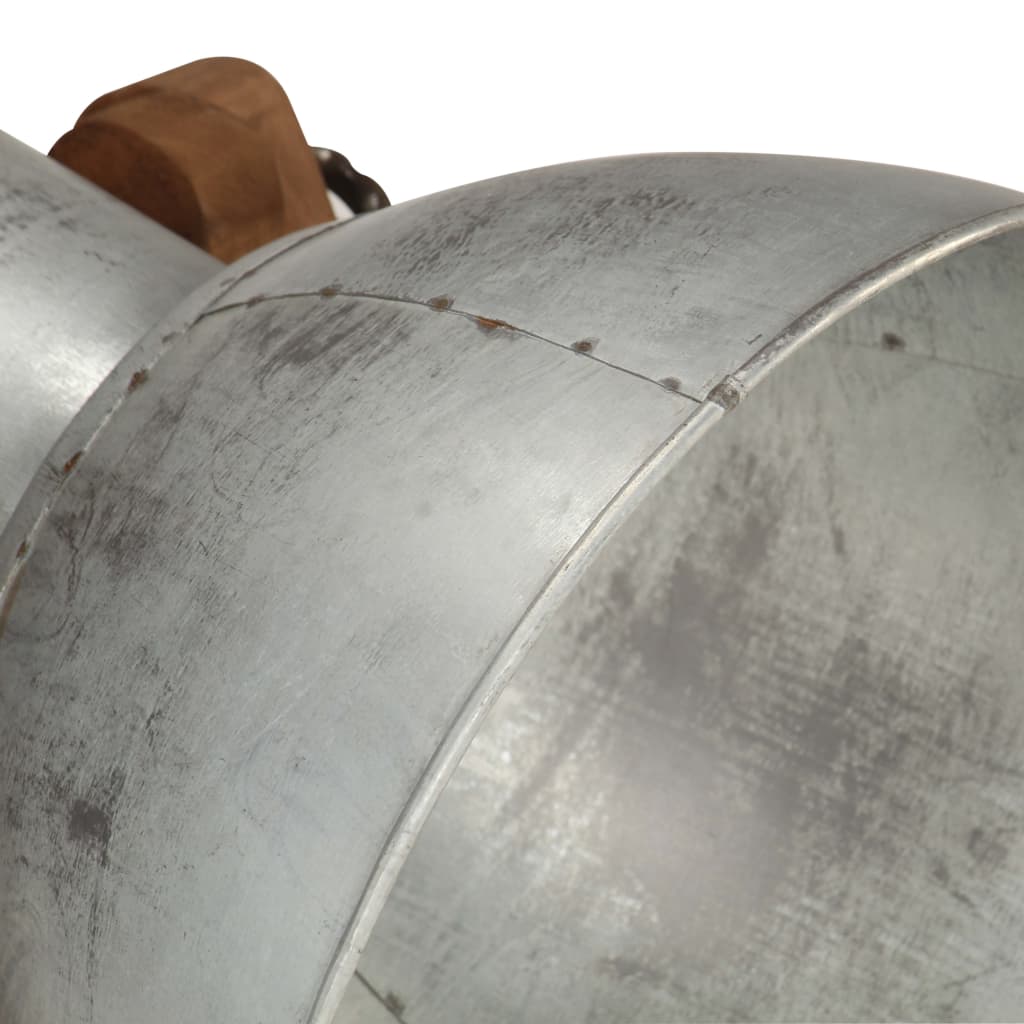 Lampada da Pavimento Argento E27 in Legno Massello di Mango | homemem39