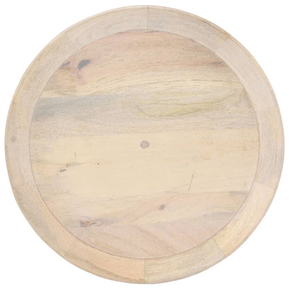 Tavolino di Servizio Ø50x55 cm in Legno Massello di Mango - homemem39