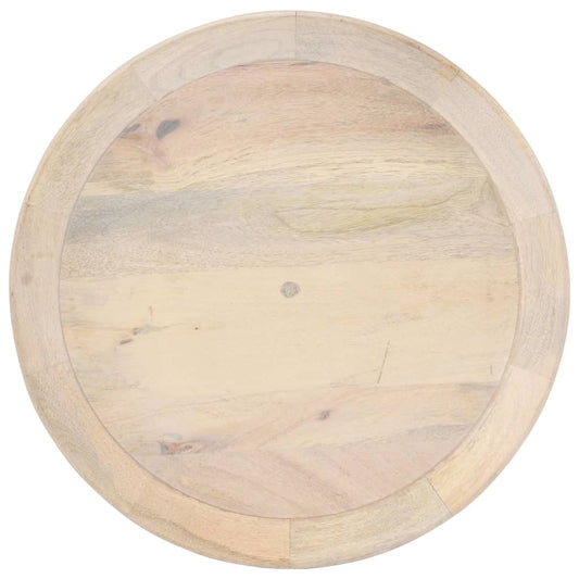 Tavolino di Servizio Ø50x55 cm in Legno Massello di Mango - homemem39