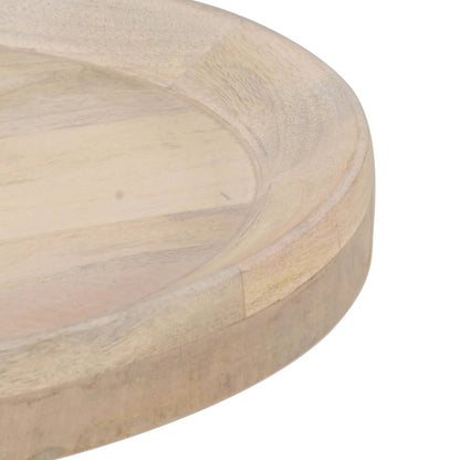 Tavolino di Servizio Ø50x55 cm in Legno Massello di Mango - homemem39