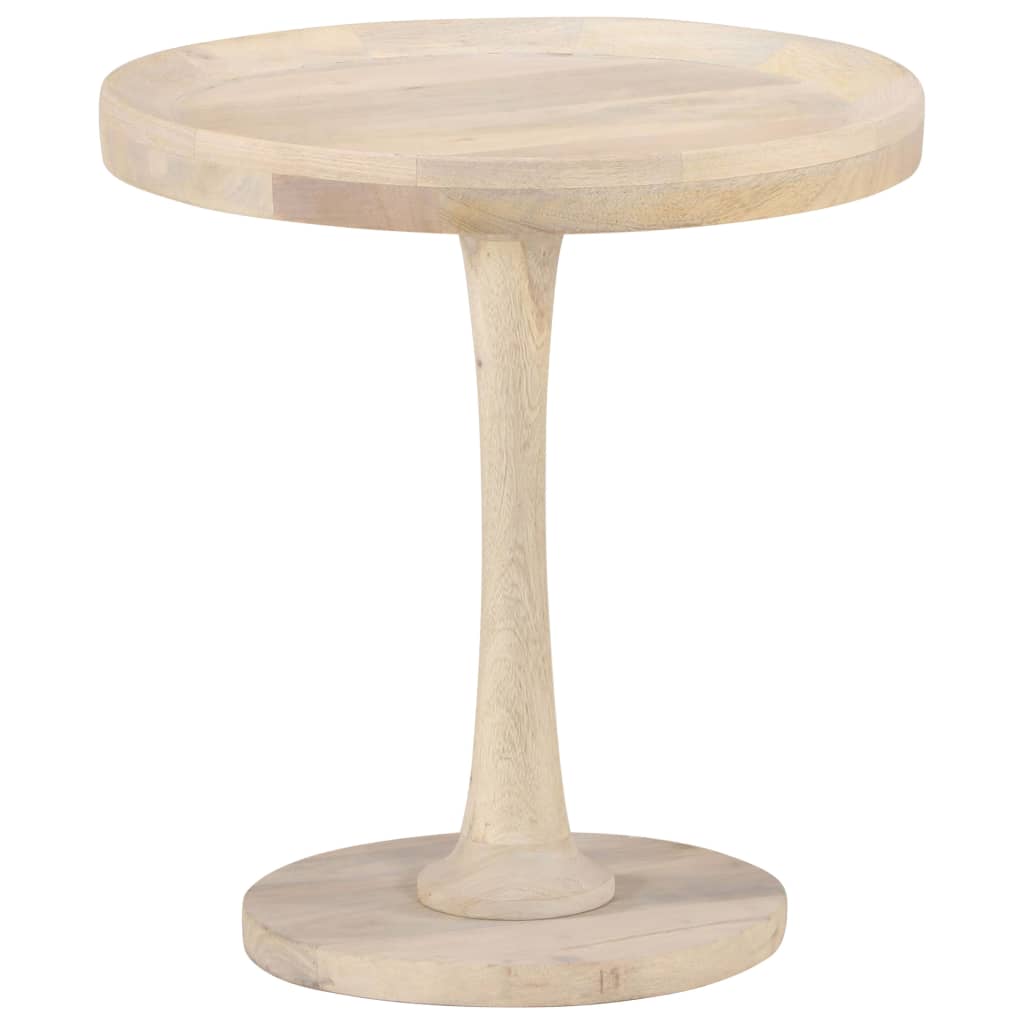 Tavolino di Servizio Ø50x55 cm in Legno Massello di Mango - homemem39