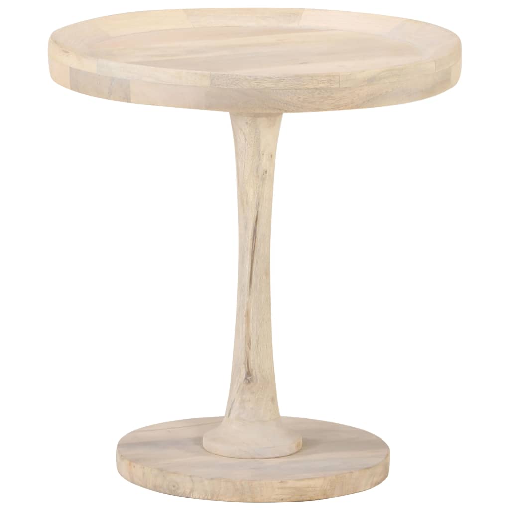 Tavolino di Servizio Ø50x55 cm in Legno Massello di Mango - homemem39
