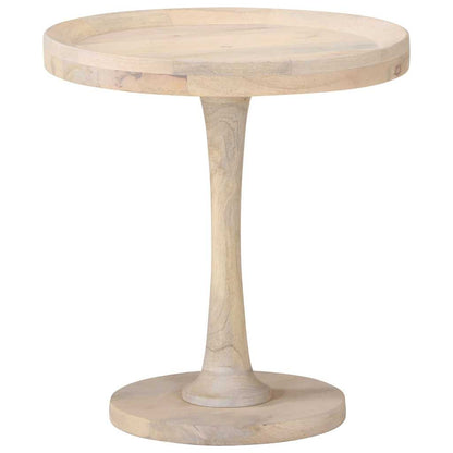 Tavolino di Servizio Ø50x55 cm in Legno Massello di Mango