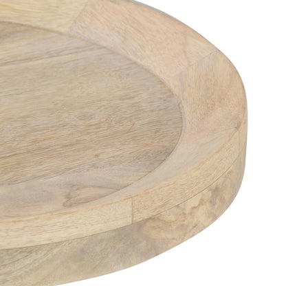 Tavolino di Servizio Ø40x45 cm in Legno Massello di Mango - homemem39