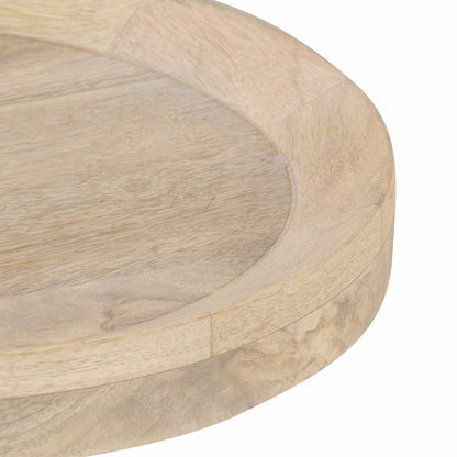 Tavolino di Servizio Ø40x45 cm in Legno Massello di Mango