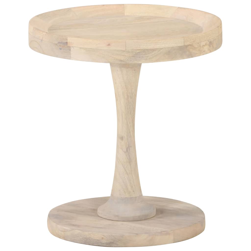 Tavolino di Servizio Ø40x45 cm in Legno Massello di Mango - homemem39