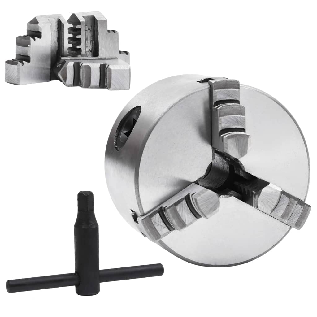 Mandrino per Tornio a 3 Griffe Autocentrante 80 mm in Acciaio - homemem39