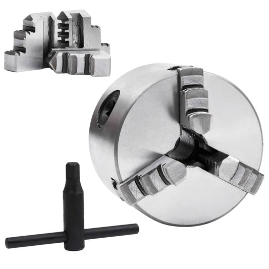 Mandrino per Tornio a 3 Griffe Autocentrante 80 mm in Acciaio - homemem39