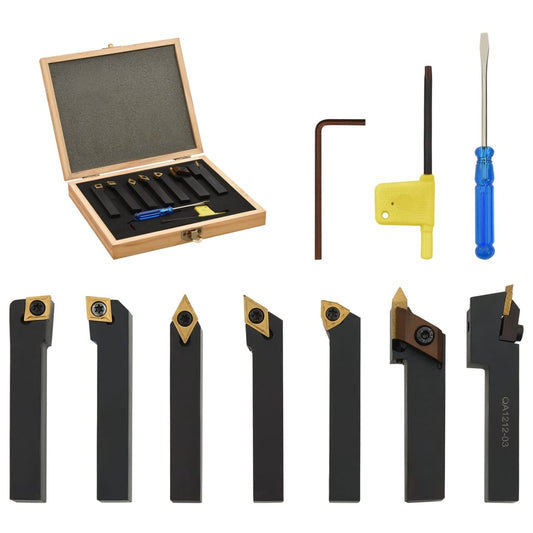 Set di Utensili Indicizzabili per Tornitura 12 pz 12x12 mm 80mm - homemem39