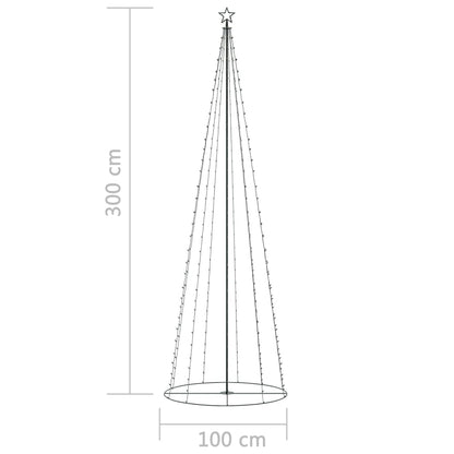 Albero di Natale a Cono con 330 LED Bianco Caldo 100x300 cm