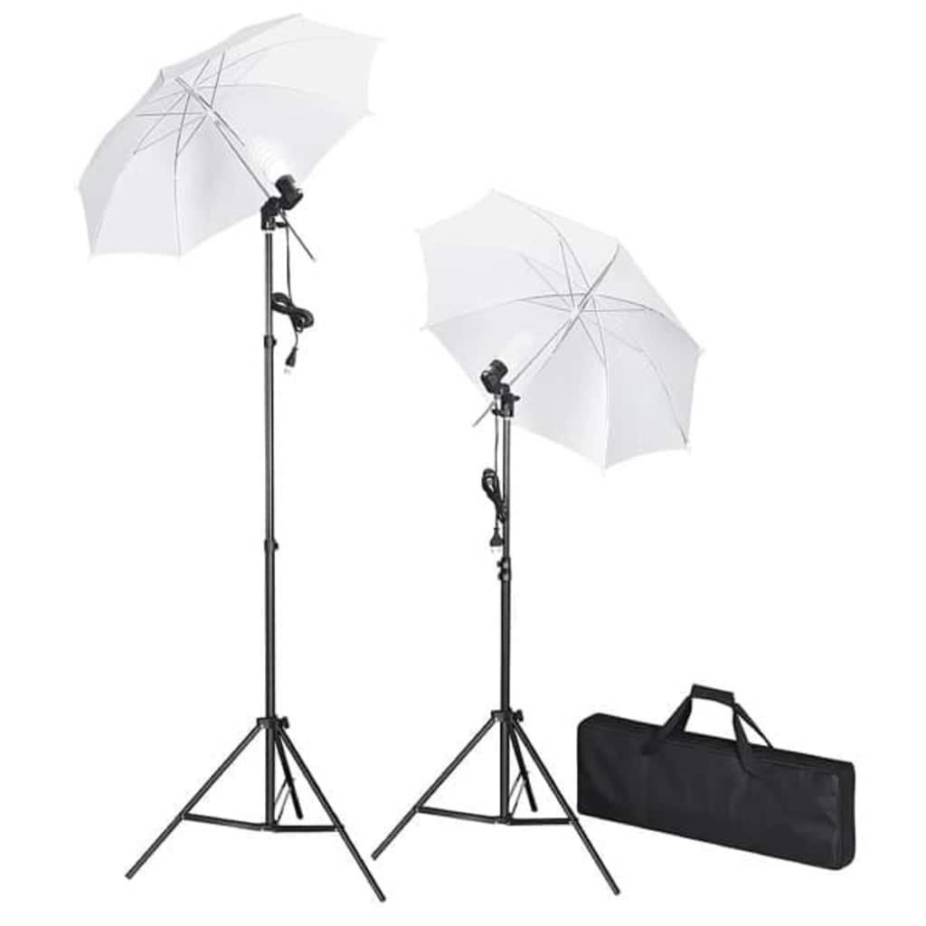 Kit Studio Fotografico con Fondale Luci e Ombrelli - homemem39