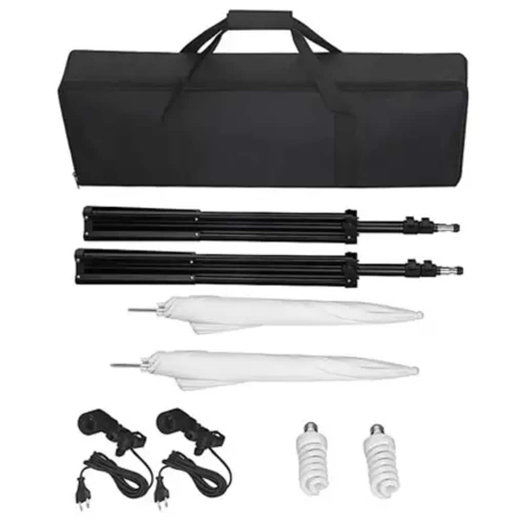 Kit Studio Fotografico con Fondale Luci e Ombrelli - homemem39
