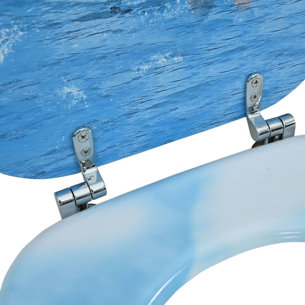 Tavoletta WC con Coperchio MDF Design Pinguino