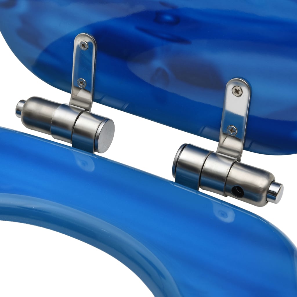 Tavoletta WC a Chiusura Ammortizzata in MDF Blu Goccia d'Acqua | homemem39