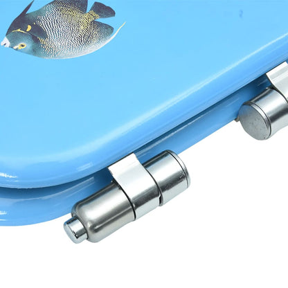 Tavoletta WC Coperchio Chiusura Morbida MDF Design Fondo Mare