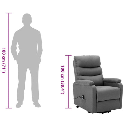 Poltrona Alzapersona Grigio Chiaro Tessuto