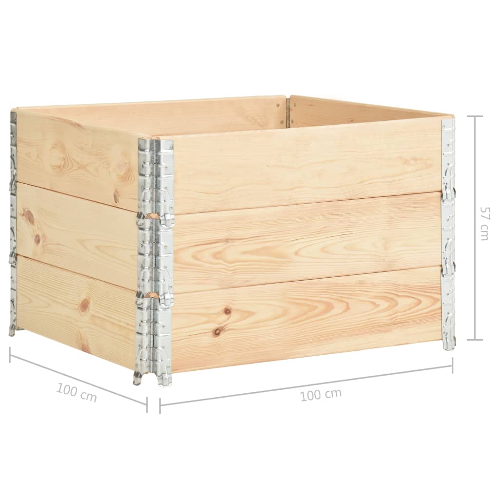 Fioriere Rialzate 3 pz 100x100 cm in Legno Massello di Pino | homemem39