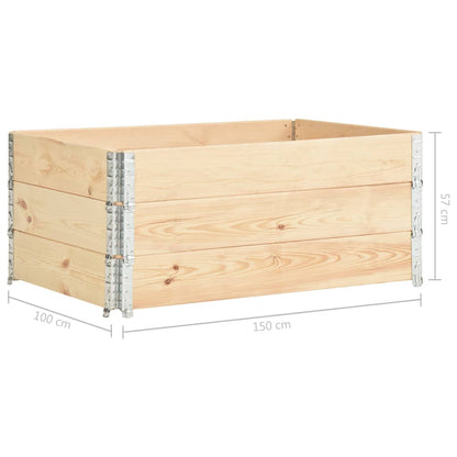 Fioriere Rialzate 3 pz 100x150 cm in Legno Massello di Pino - homemem39