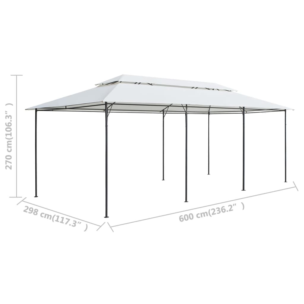 Gazebo 600x298x270 cm Bianco 180g/m² - homemem39