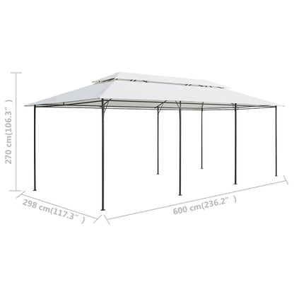 Gazebo 600x298x270 cm Bianco 180g/m²
