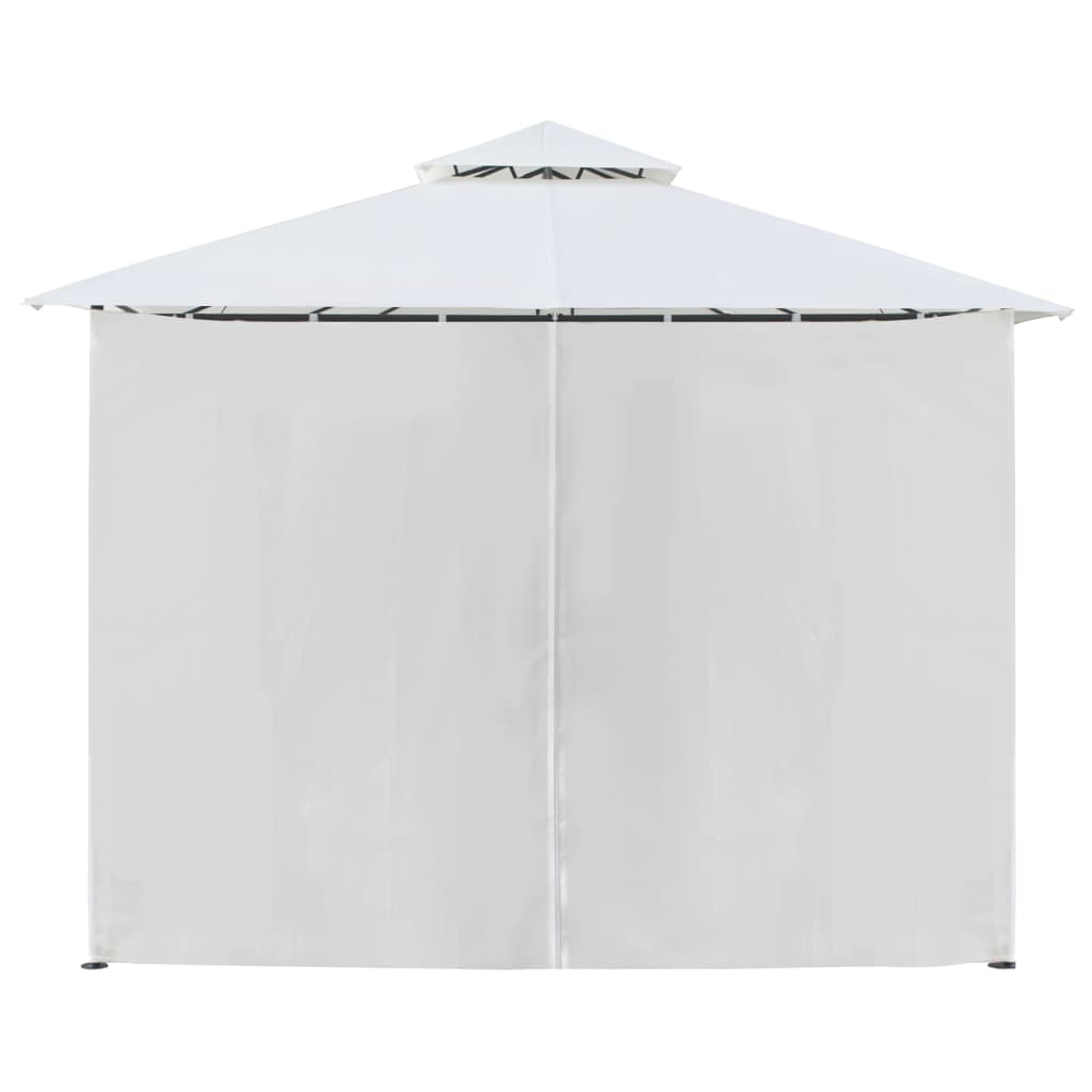 Gazebo con Tende 600x298x270 cm Bianco 180g/m² - homemem39