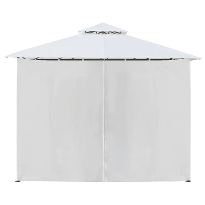 Gazebo con Tende 600x298x270 cm Bianco 180g/m² - homemem39