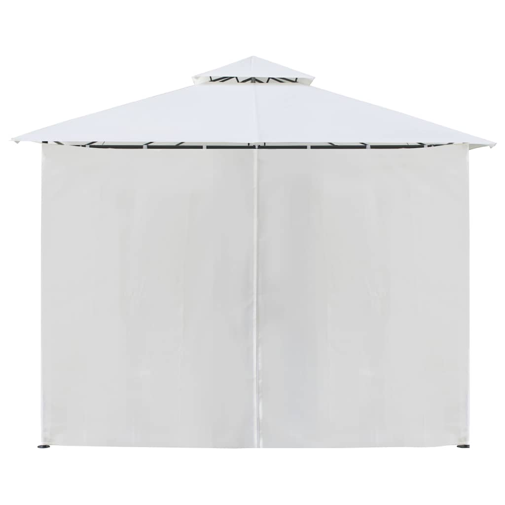 Gazebo con Tende 600x298x270 cm Bianco 180g/m²
