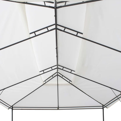 Gazebo con Tende 600x298x270 cm Bianco 180g/m² - homemem39