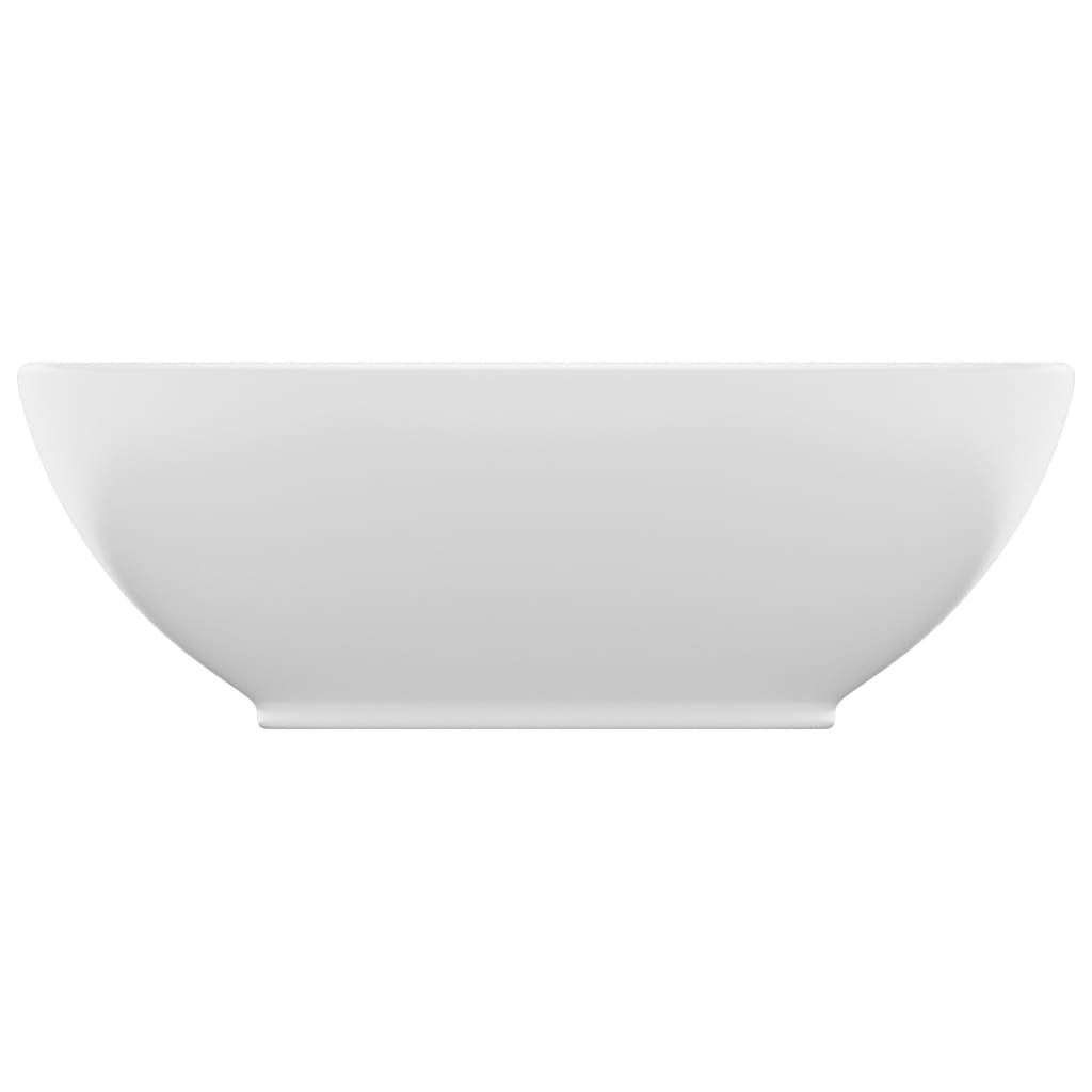 Lavandino Lusso Ovale Bianco Opaco 40x33 cm in Ceramica - homemem39