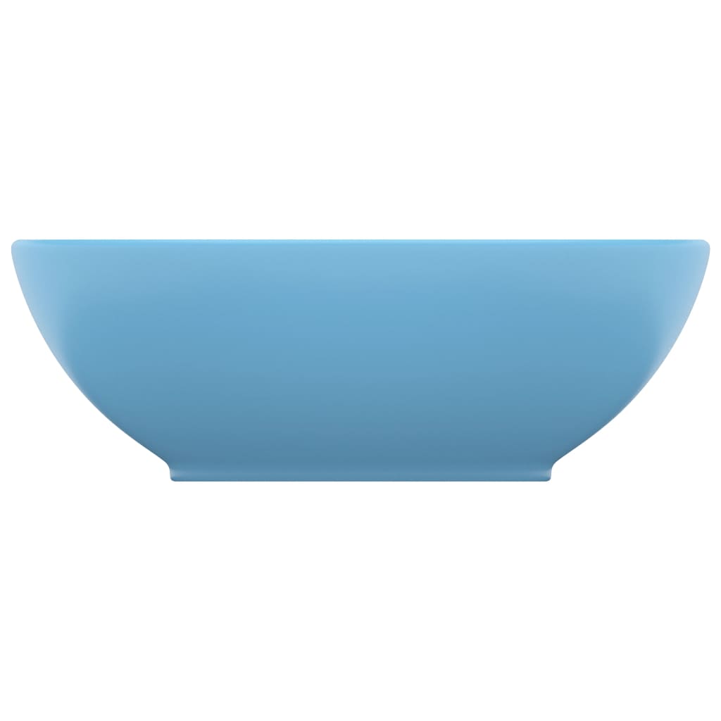 Lavandino Lusso Ovale Azzurro Opaco 40x33 cm in Ceramica - homemem39