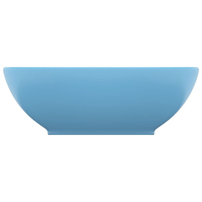 Lavandino Lusso Ovale Azzurro Opaco 40x33 cm in Ceramica - homemem39
